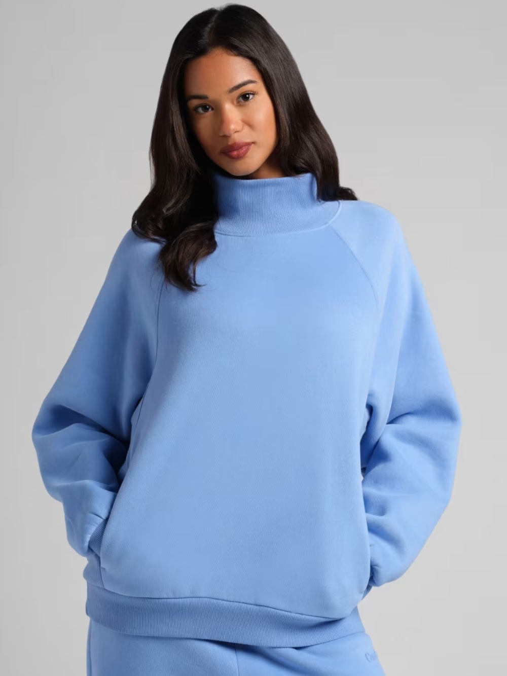 NEW COMFRT Basic Mock Neck FLEECE SWEATSHIRT Oversized SMALL ALLURE LIMITED ED